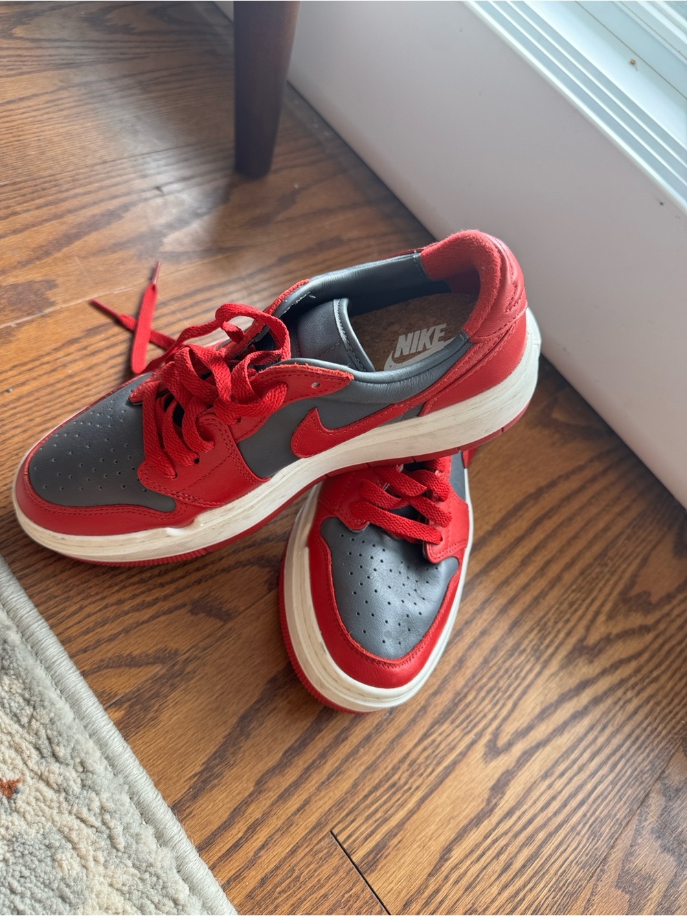 Nike Kids Low-Top Sneakers - Red and Gray Accents